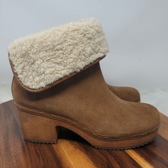 Crown Vintage Seloina Leather Sherpa Lined 3.5" Heeled Boots 9.5 - Picture 2 of 9